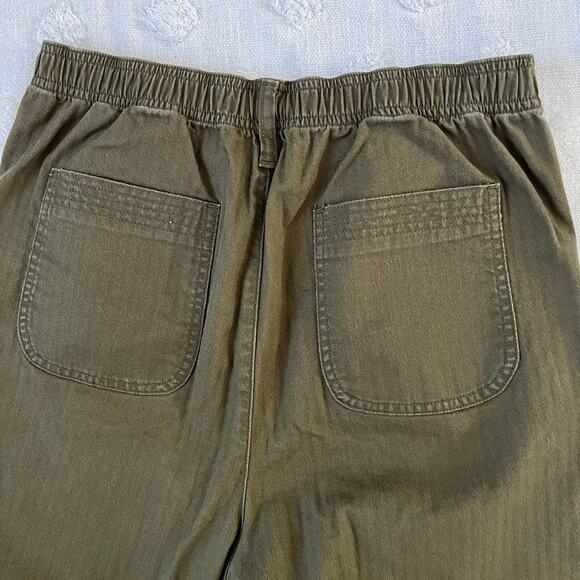 Madewell Army Green High Rise Pants Chino Straight Crop Size M Utility - Picture 4 of 9